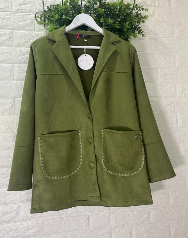 CHAQUETA ANTELINA VERDE DE LOLITAS&L