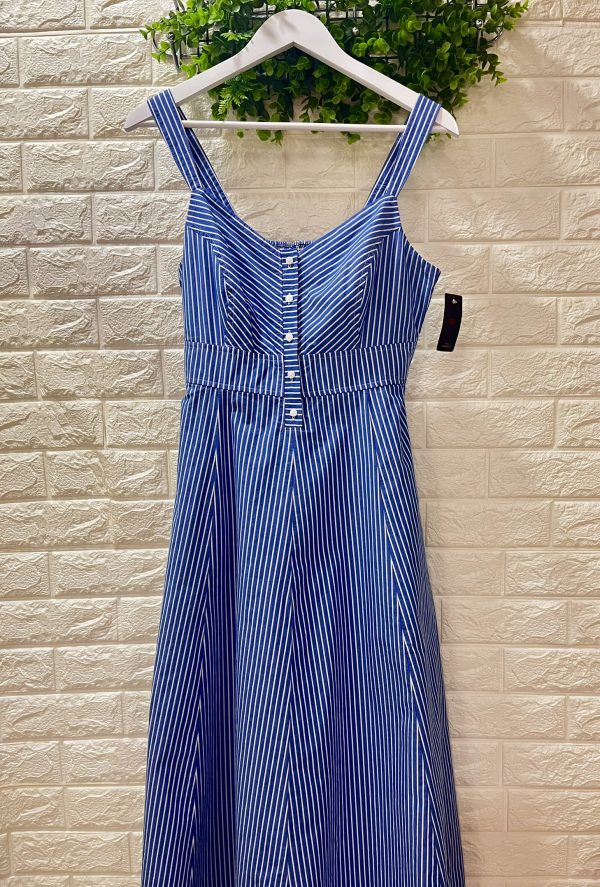 Vestido Midi Ravina, mod Annika Stripe Nautical Blue