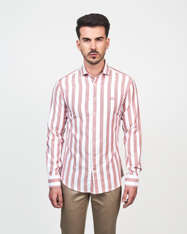 CAMISA CUELLO CUTAWAY OXFORD, ROJO
