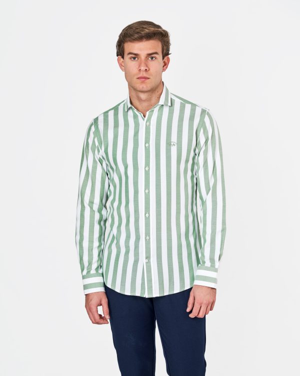 CAMISA CUELLO CUTAWAY OXFORD, VERDE